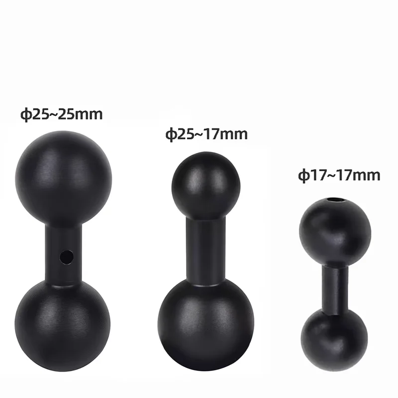 User-Friendly 17/20/25mm Aluminum Alloy Double Ball Head Connecting Rod - Portable Motorcycle Camera Mount Transfer Accessory
