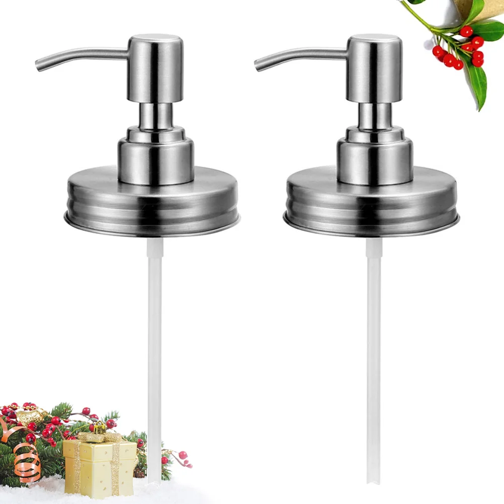 

2 PCS Stainless Steel Bathroom Accessories Hand Soap Pump Replacement Dispenser