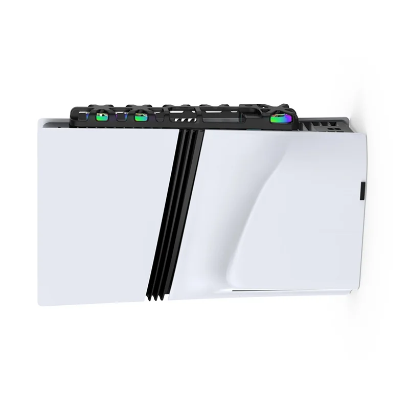 Stable Performance-For PS5 PRO Cooling Fan For Playstation 5 PRO Disc Edition Digital Edition USB 3.0 Port And With RGB Lighting