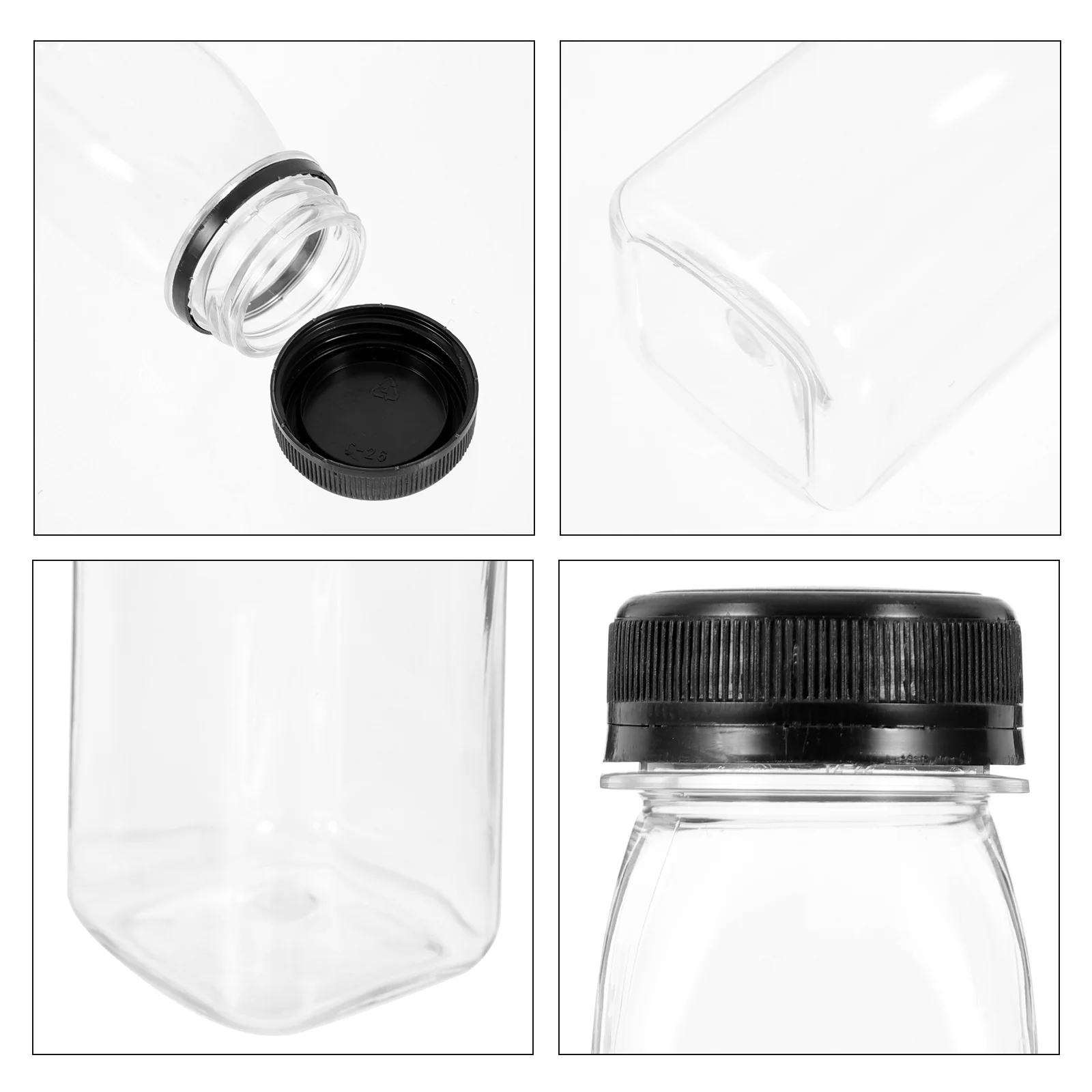 

20pcs Transparent Juice Bottles Portable Plastic Bottles For Milk Coffee Cold Drinks Leak-Proof Storage Airtight Beverage