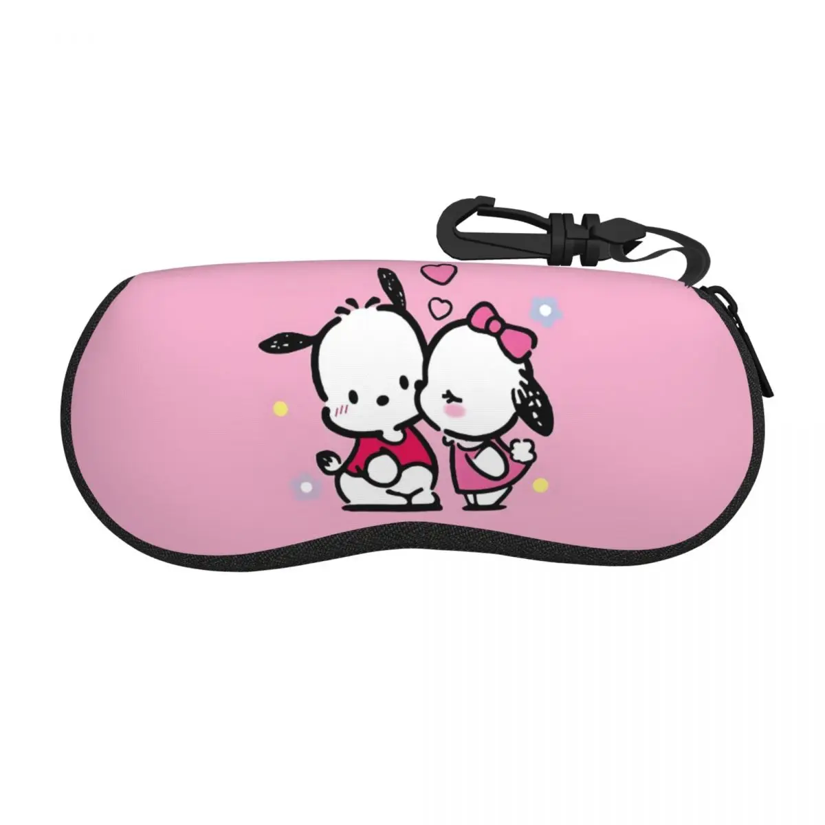 

Custom Cartoon Sanrio Pochacco Kiss Eyeglass Glasses Case Women Men Soft Anime Cute Sunglasses Protective Pouch