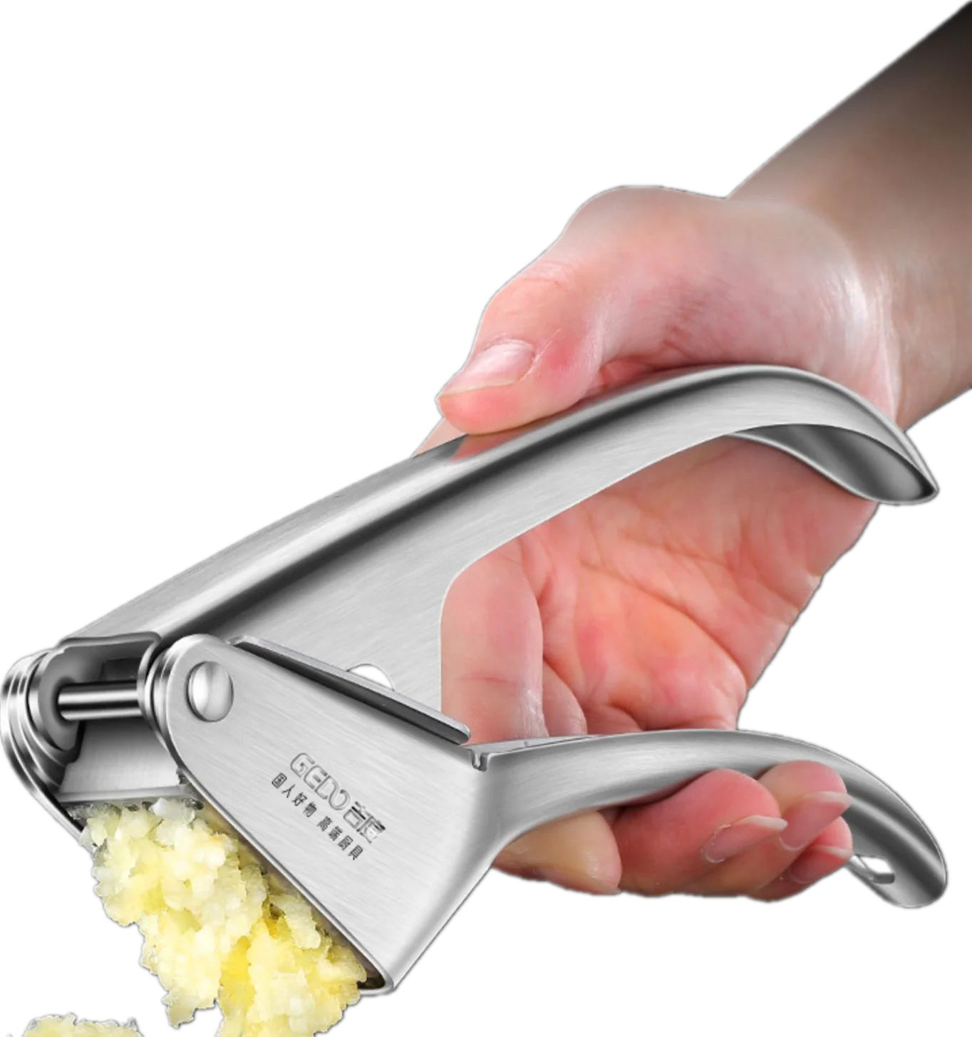 LFGB Certificated Pure 304 Stainless Steel Kitchen Garlic Masher Durable Ultra Thick Garlic Press Tool Manual Ginger Grinder
