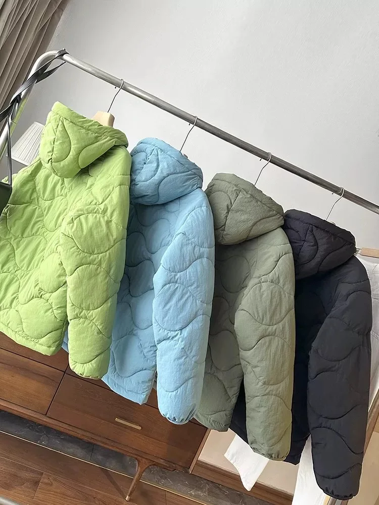 Thickened Outdoor Windproof Waterproof Hooded Cotton Jacket Couple Style Flocking Coat Warm Commuter Loose Fit Long Sleeve