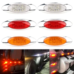 1PCS 16 LED Clearance Light for Truck Lorry Caravan Trailer LED Side Marker Indicator Lamp Truck Yellow White Red Oval Warn Lamp