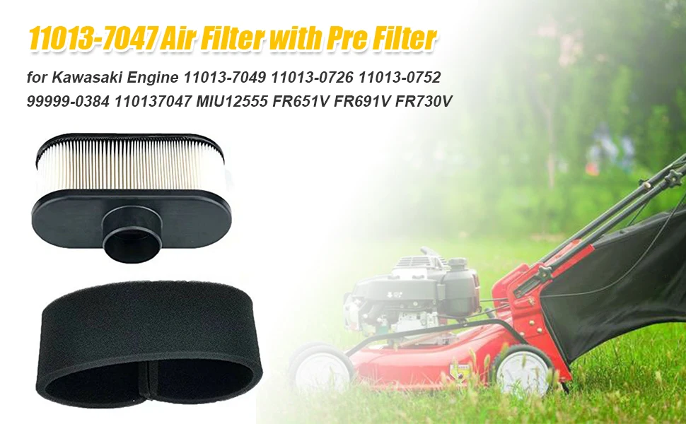 Air Filter For Kawasaki FR651V FR691V FR730V FS481V FS691V 11013-0752