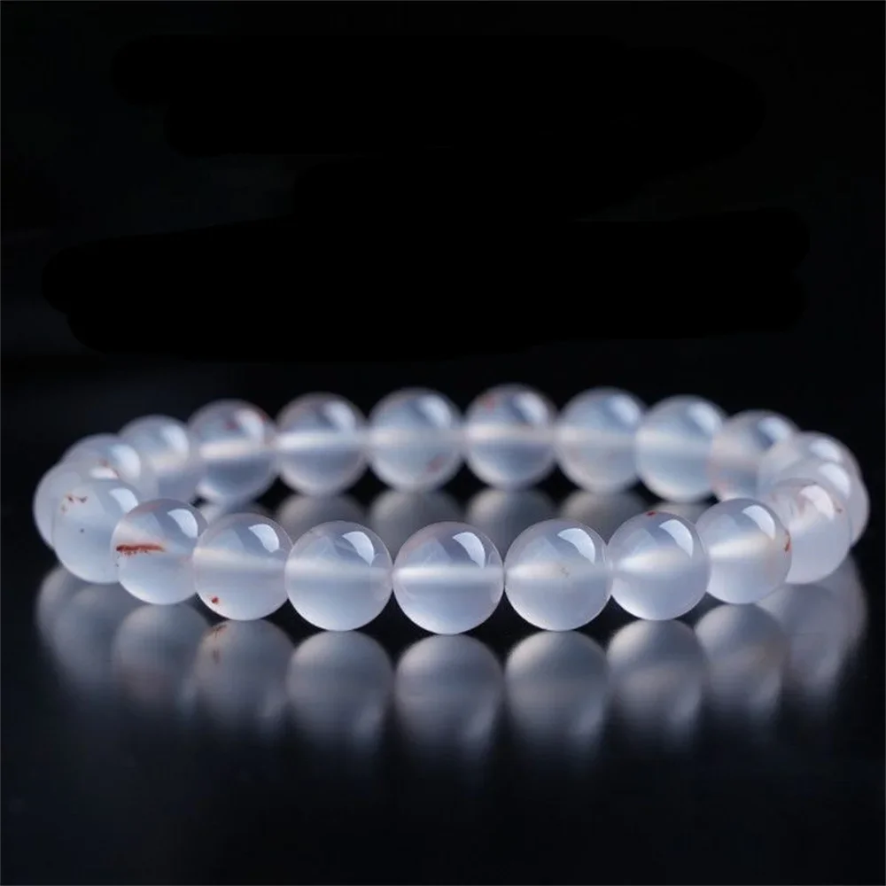 

Charm Natural Stone 8-12mm White Agate Round Beads Bracelet for Women Bracelets Onyx Energy Cured Jewelry Beading Gift Parts