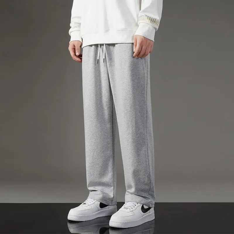 Herenbroek met wijde pijpen van dunne stof, losse vrijetijdsbroek in Koreaanse stijl van hoge kwaliteit voor stedelijke vrijetijdskleding