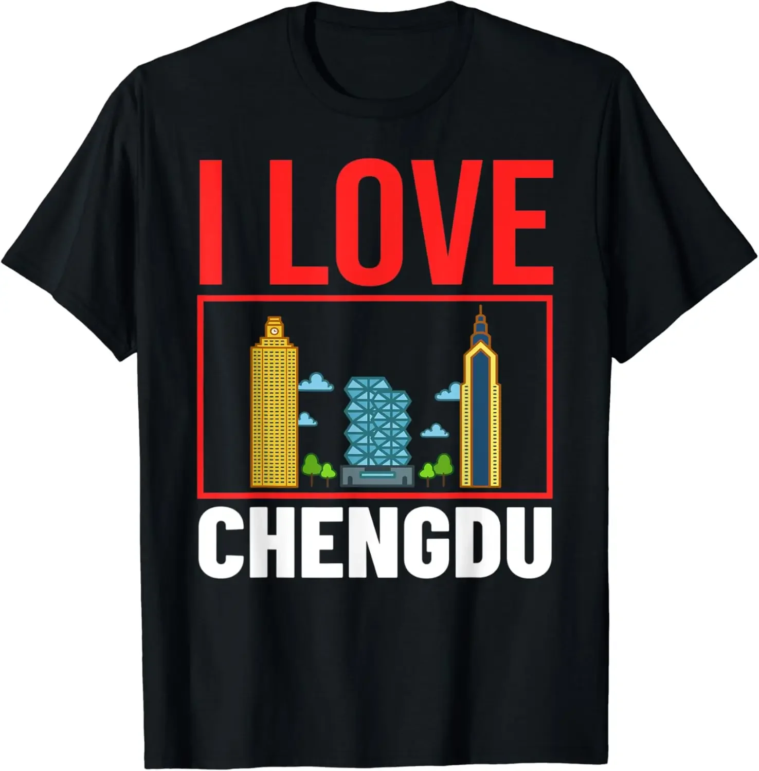 China Travel T-Shirt I Love Chengdu Tshirt Funny Travel Gift Clothes Tops Shirts for Women  Graphic T Shirts Ropa De Mujer