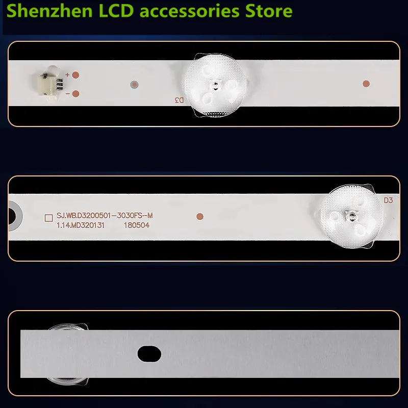 Untuk Zhigao strip lampu DWB-H86 DWB-3219A SJ.WB.D3200501-3030CS-M 3030FS-M 581MM 3V 5LED 100% strip lampu latar LED baru