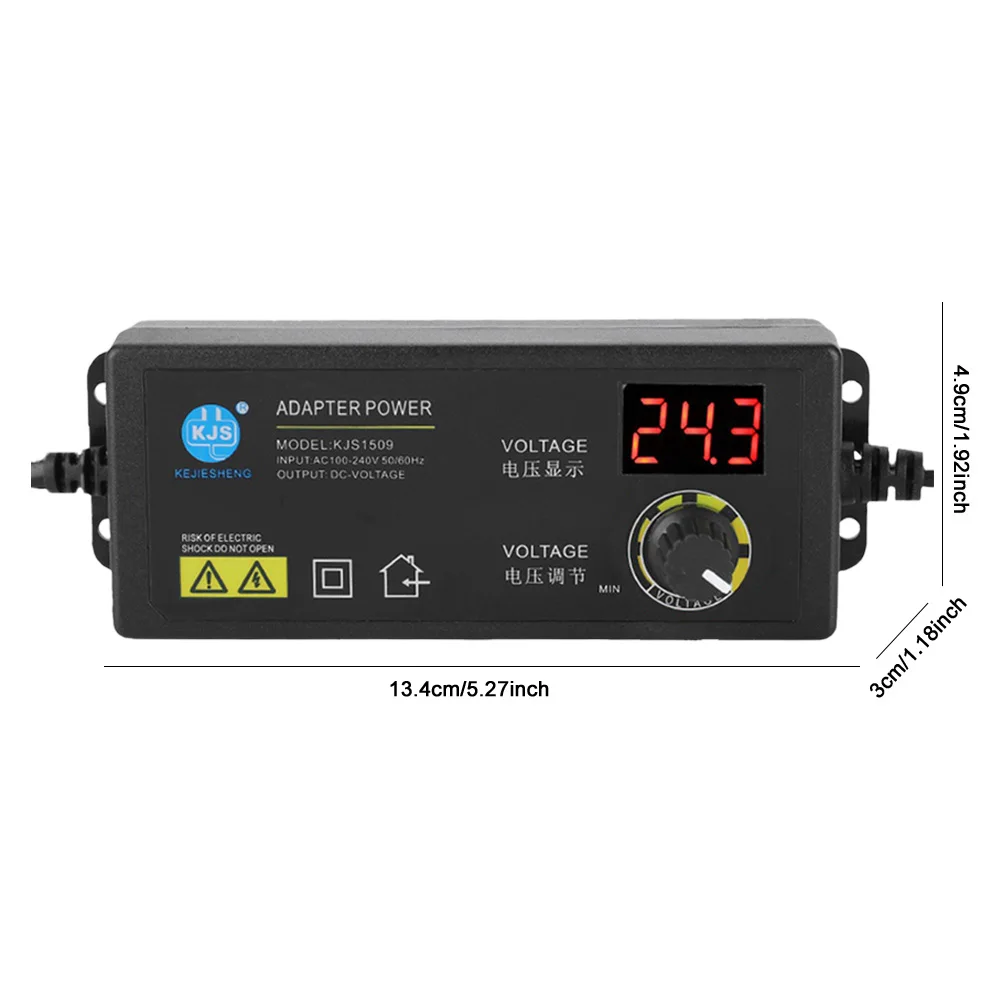 อะแดปเตอร์แปลงไฟ AC 110-240V เป็น DC 3-24V ตัวแปลงปลั๊กขนาด5.5x2.5มม. อะแดปเตอร์ควบคุมแรงดันหลายแรงดัน2.5A 60W