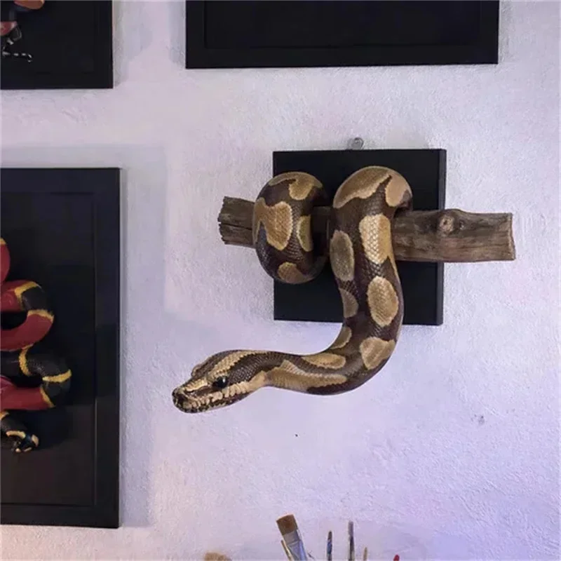 Golden Ball Python Wall Art 3D Metallic Snake Sculpture Home Decor For Snake Lovers Halloween Christmas Gift Gothic Accent