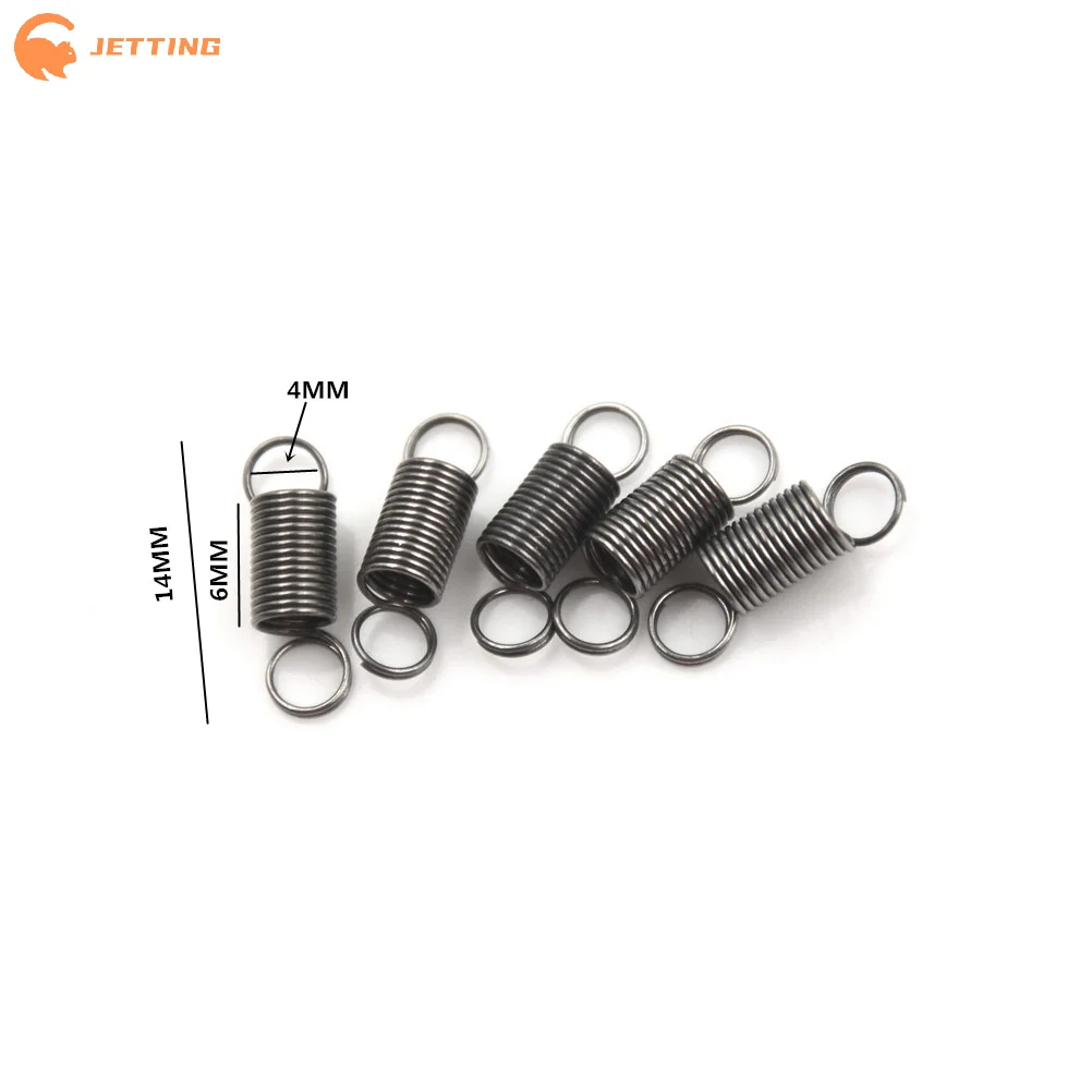 (New) 10/20/50/100 Pcs Wire OD 0.4mm, 15N, Stainless Steel Small Tension Spring with Hook for Tensile DIY Toy