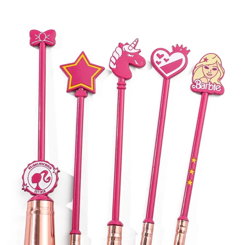 Anime co-branded peripheral Barbie makeup brush full set barbie makeup mirror portable cartoon eye shadow brush