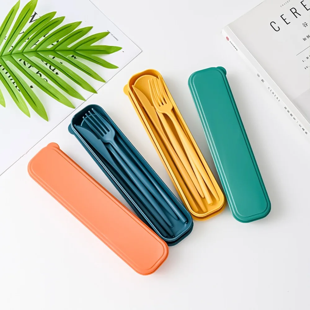 New Wheat Straw Wheat Straw Dinnerware Set Portable Eco-Friendly Tableware Travel Set Tableware Chopsticks Set Travel