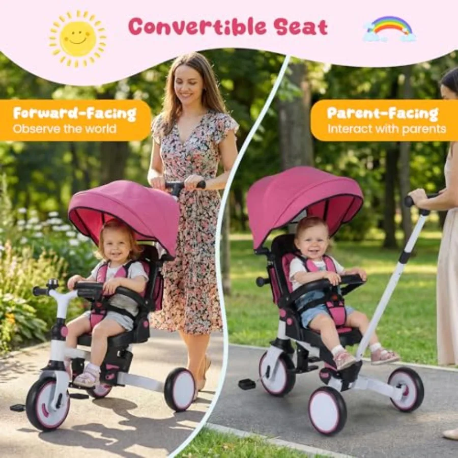 Tricycle 8-in-1 Folding Toddler Trike 5