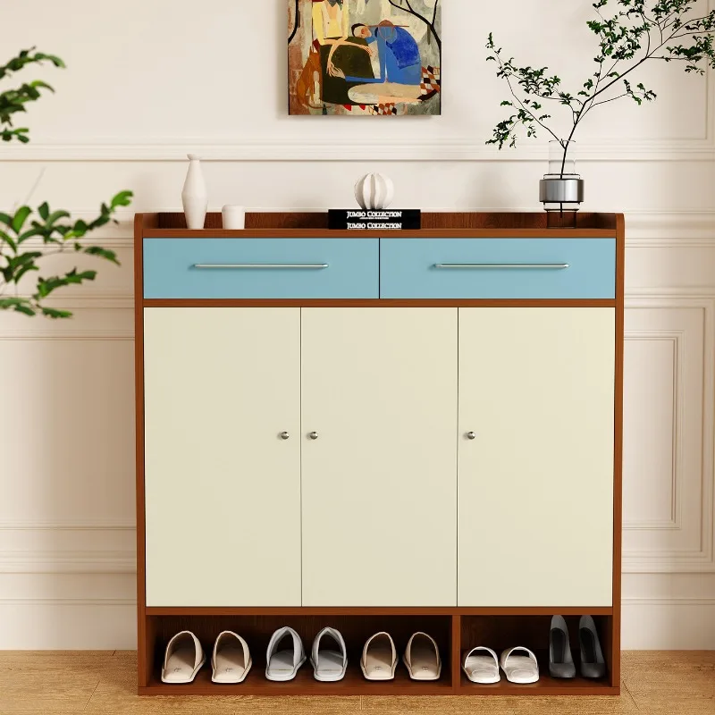 Organizer Wooden Shoe Shelf Storage Mobile Living Room Display Luxury Designer Shoe Cabinet Slippers Zapatero Hotel Furniture