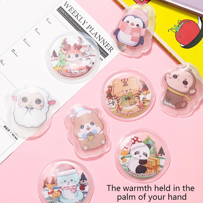 1PC Reusable Mini Cute Self-Heating Pack Winter Cartoon Cute Portable Hand Warmer Instant Heating Pad For Kids Students