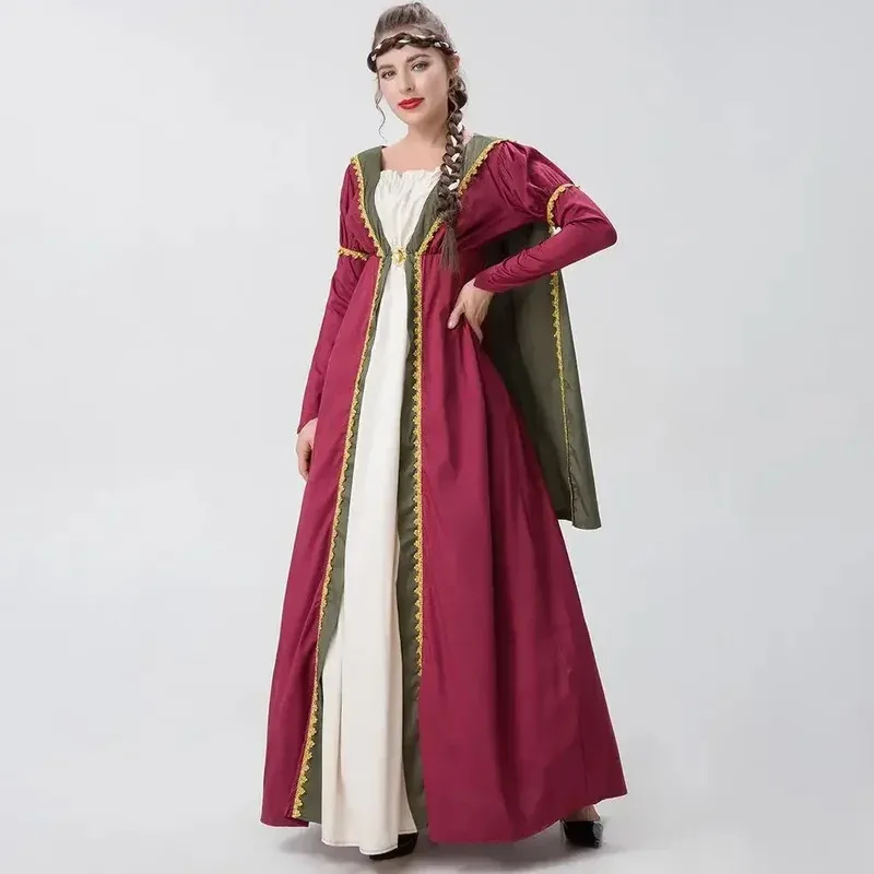 زي ملكة المحكمة للهالوين زي فستان الرأس الأوروبي والأمريكي العتيق