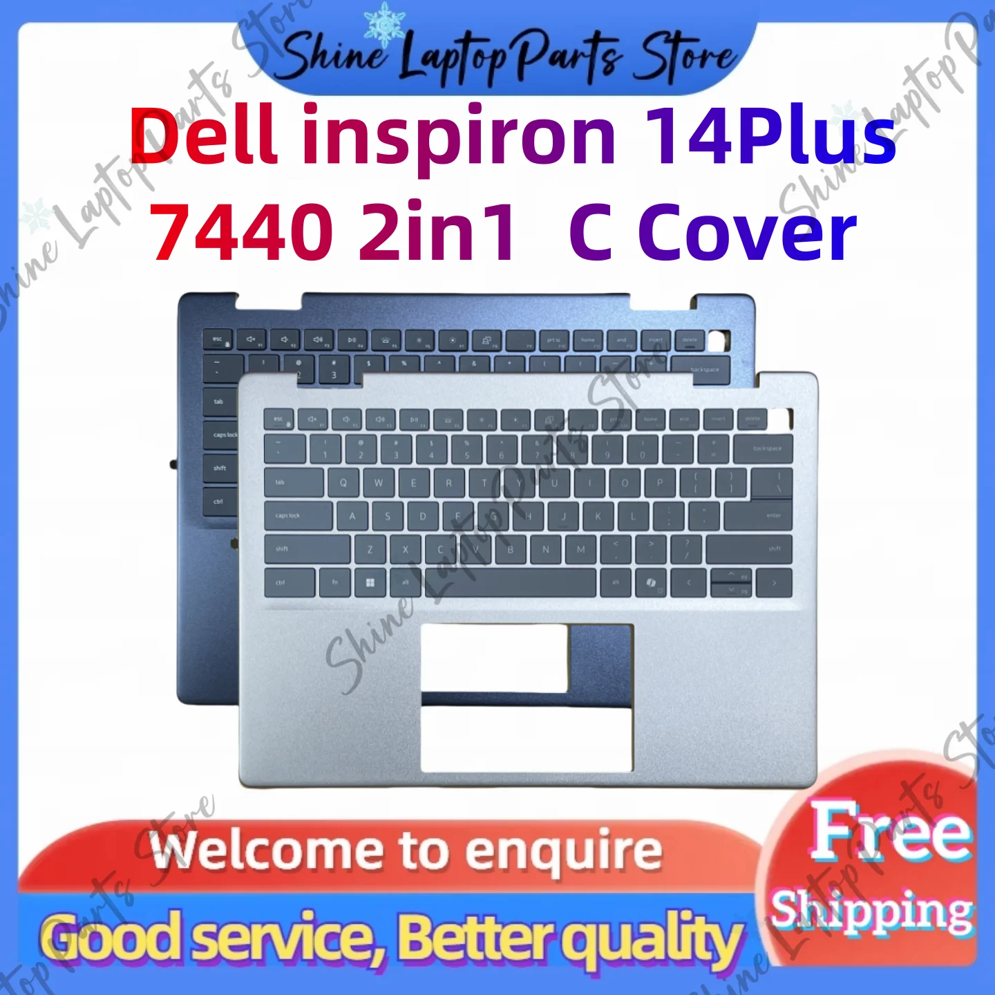 

For Dell 14Plus 7440 2in1 C Cover Case Palmrest Laptop Top Case Keyboard Upper Lid 0V20K1