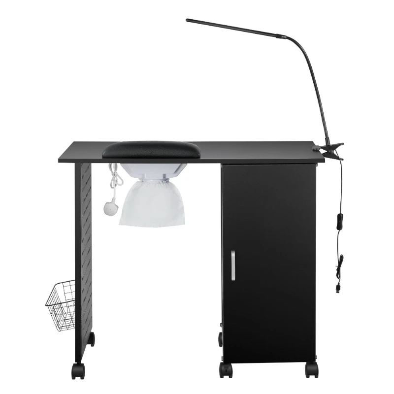 Table de manucure portable simple multifonctionnelle, métal noir spécial, bureau à ongles, beauté exquise, meubles de table de manucure, HD50ZJ