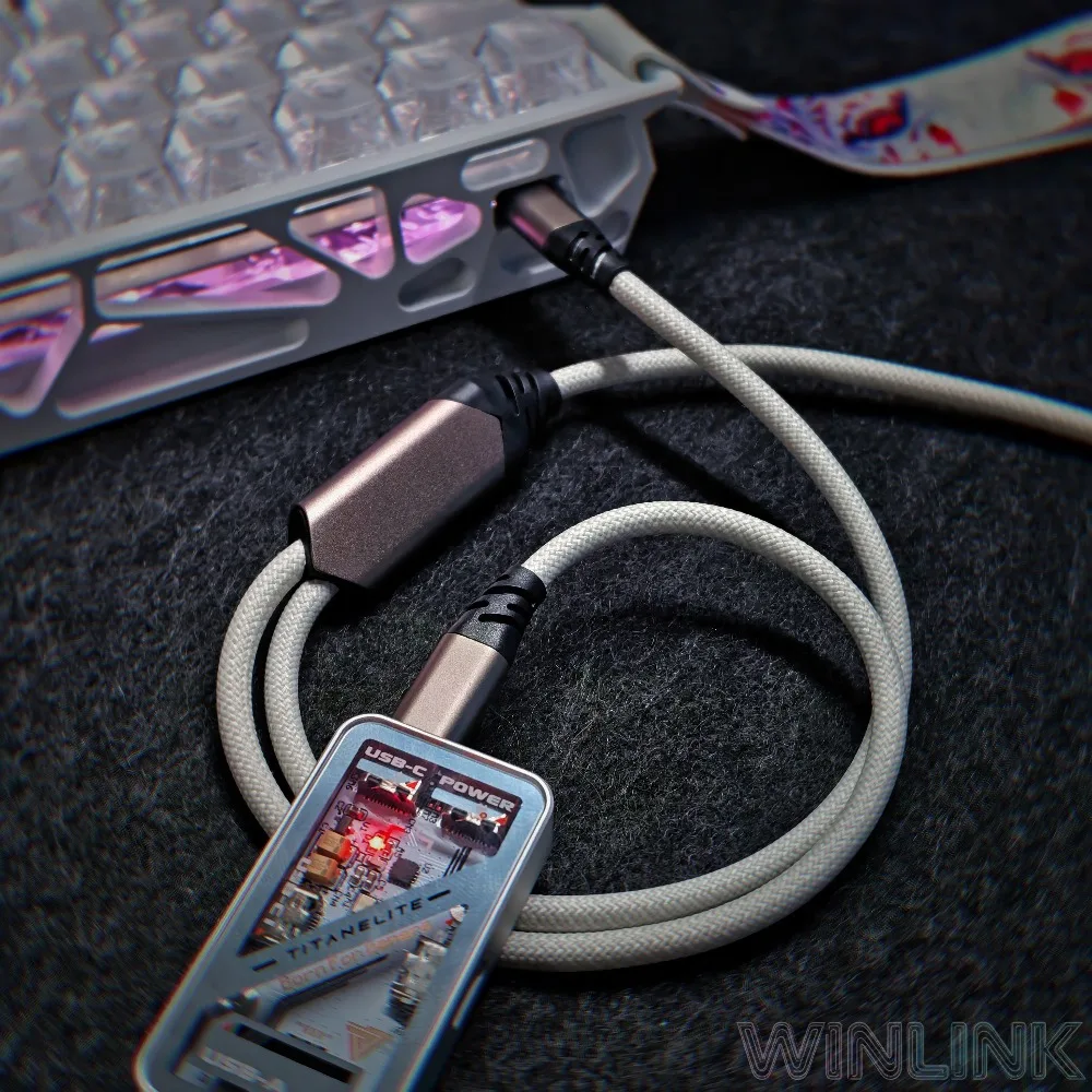Kera Ynova Junction Magnetic Keyboard Cable 1 to 2 Weaving 8K Return Rate Data Cable E-Sports Portable Gaming Accessories Gifts