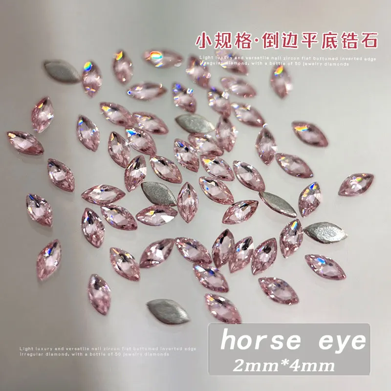 100 Stück glänzende Zirkon-Strasssteine, Nagel-Charms, 1,5 x 3 mm, Mini-Rhombische Nägel, Edelsteine, flache Rückseite, Nagelkunst, Basteln, Diamanten, Dekoration GT5