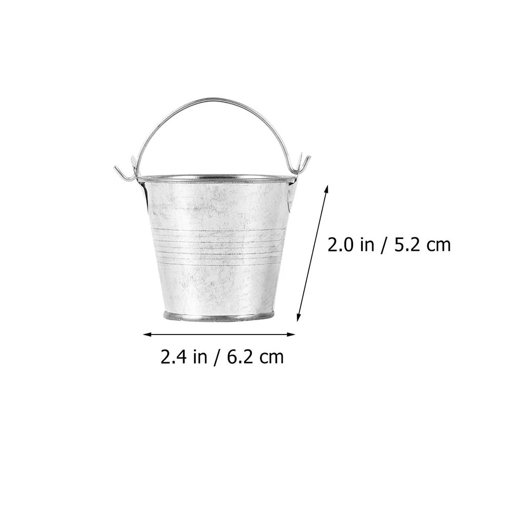 12 Pcs Snack Holder Pail Bucket Drum Iron Sheet Mini Pails Child Tin Pots for Plants