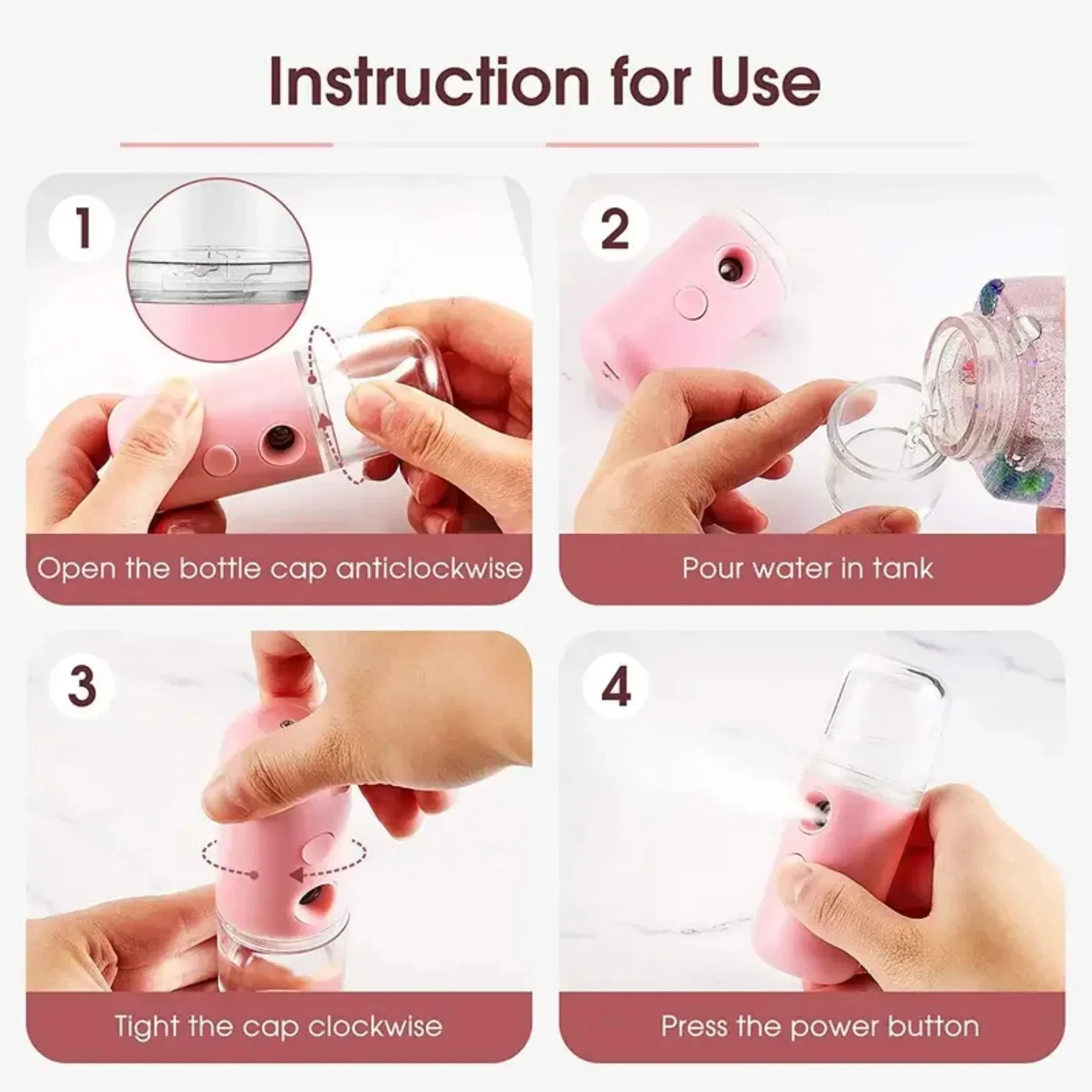 30ML Mini Steamer Personal Nano Sprayer USB Nebulizer Humidifier Moisturizing Hydrating ผู้หญิง Beauty Skin Care เครื่องมือ