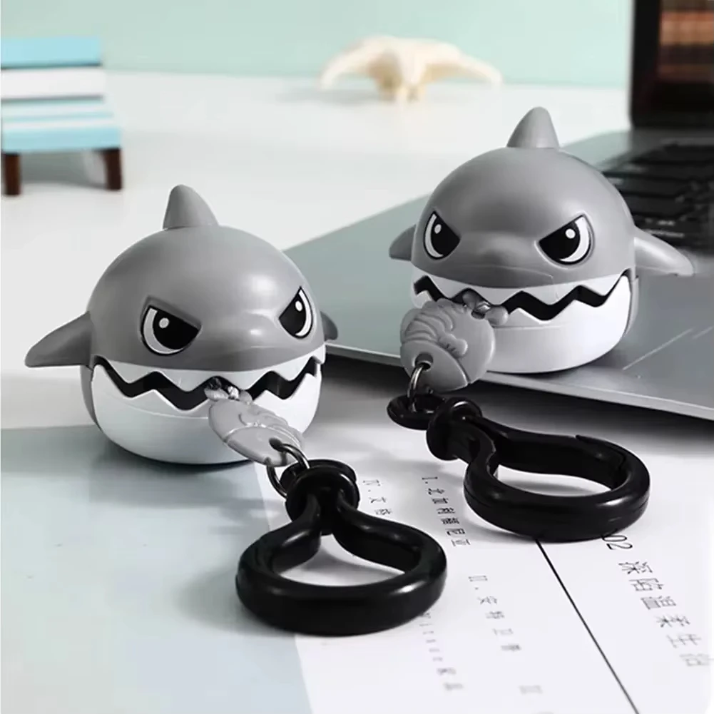 Nibbling Shark Keychain Big Fish Eat Small Fish Pull Line Nibbling Shark Keychain Fun Cartoon Keychain Small Gift Small Pendant