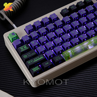 KTOMOT 136 Keys EVA 01 Machine Shine Through Keycaps Cherry Profile Japanese Anime Game Keycap for Mx Switch Mechanical Keyboard