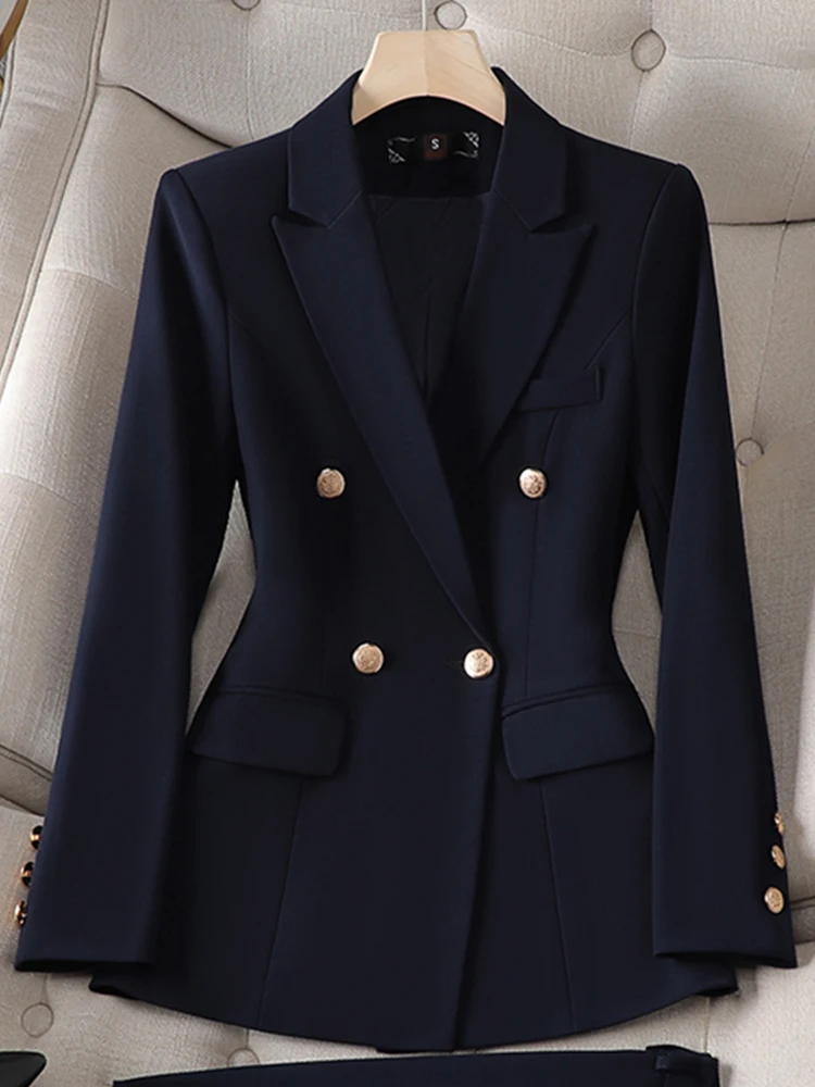 Gray Navy Black Formal Blazer Women Ladies Female Long Sleeve Single Breasted Solid Work Wear Jacket