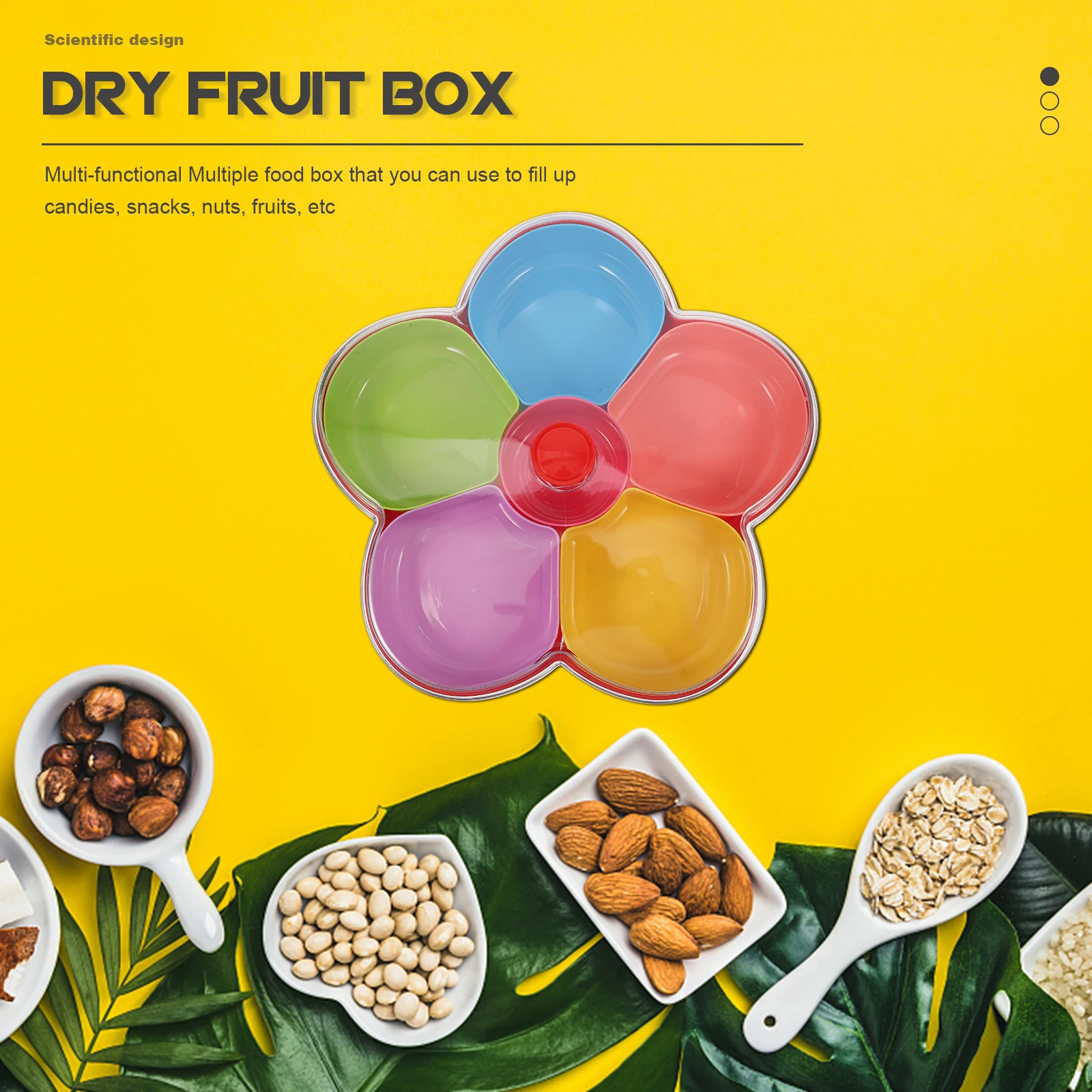 

Fruit Platter Compartment Plate Snack Case Dish Serving Container Cookies Dried Tray Food Box Large Capacity Kitchen Dining