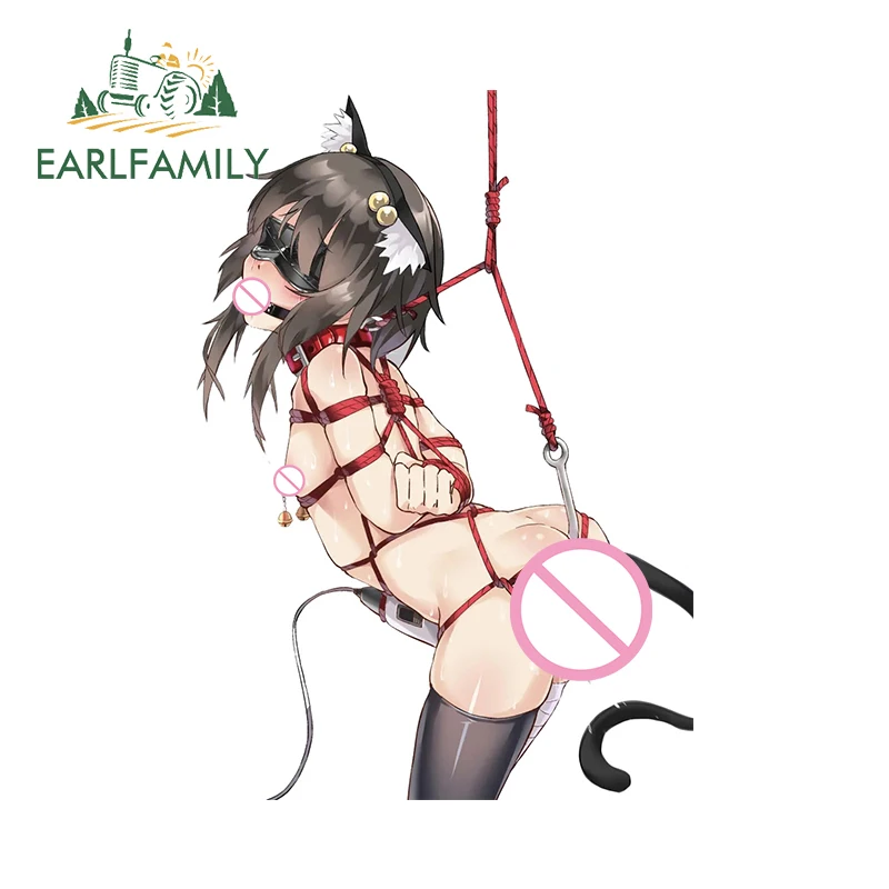 EARLFAMILY 13cm x 5.9cm for Sexy Anime NSFW Bundle Car Stickers Car Accessories Tie Hot Girl Decal Hentai Personality Decoration