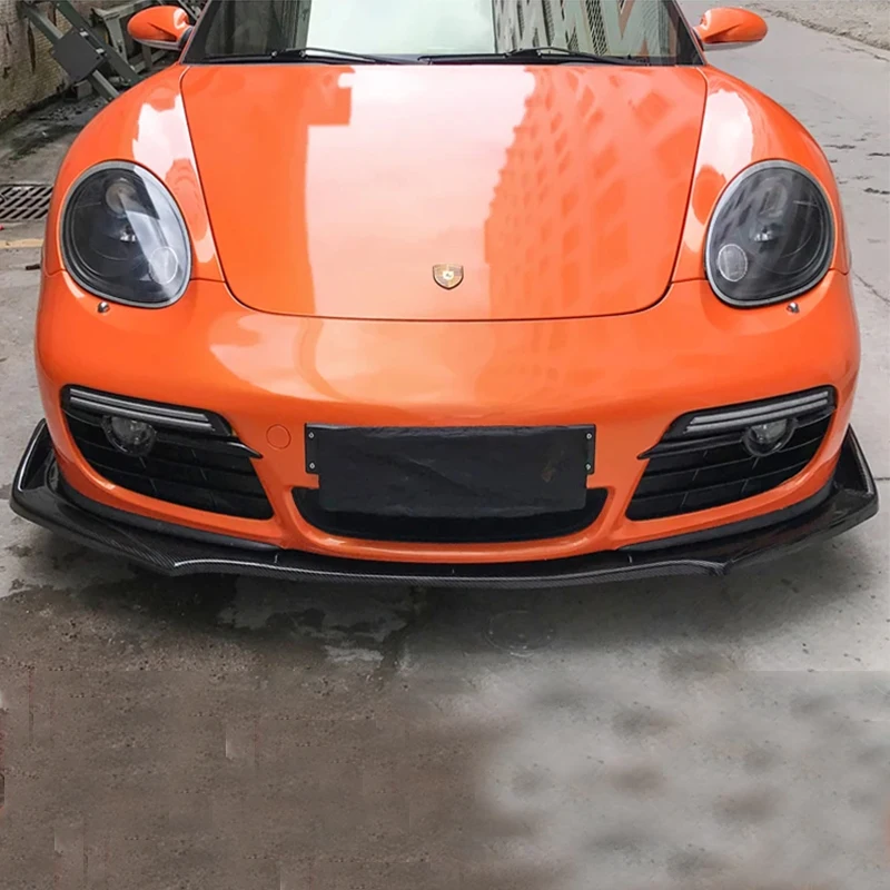 For Porsche Cayman Boxster 981 718 2016 17 18 19 20 21 Car Front Bumper Splitter Lip Body Kit Spoiler Diffuser Deflector Carbon