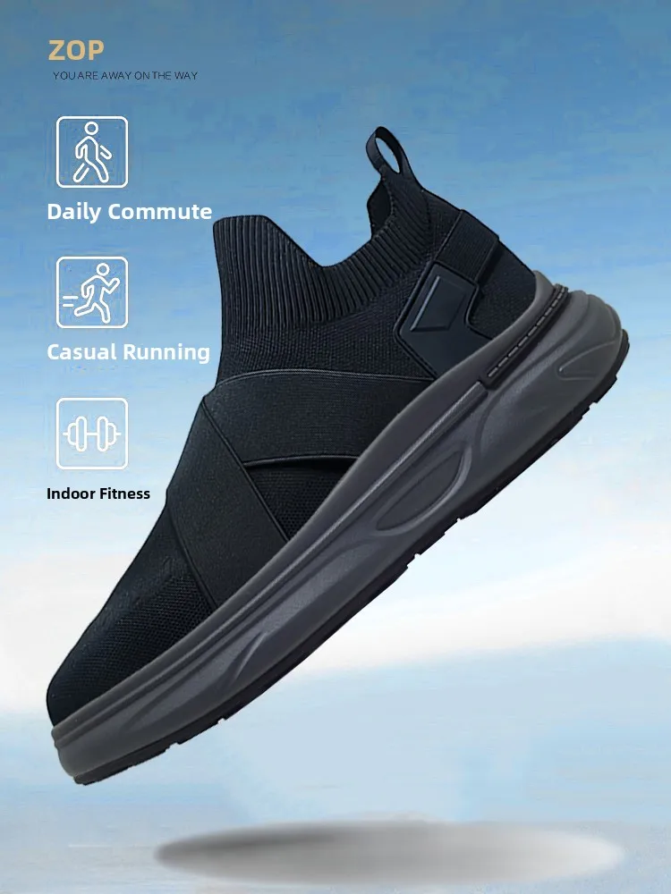 

Zoop New Men's Sport Casual oes Breathable Slip-On Outdoor Low-Top Faionable Bla Samurai Commuting Flat Heel oes