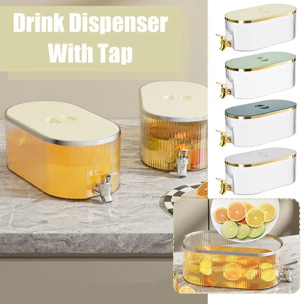 Refrigerator Cold Kettle With Faucet 5L Large Capacity Bucket Tea Beverage Household Cold Bucket Coke Fruit Kettle Bucket B5Z9