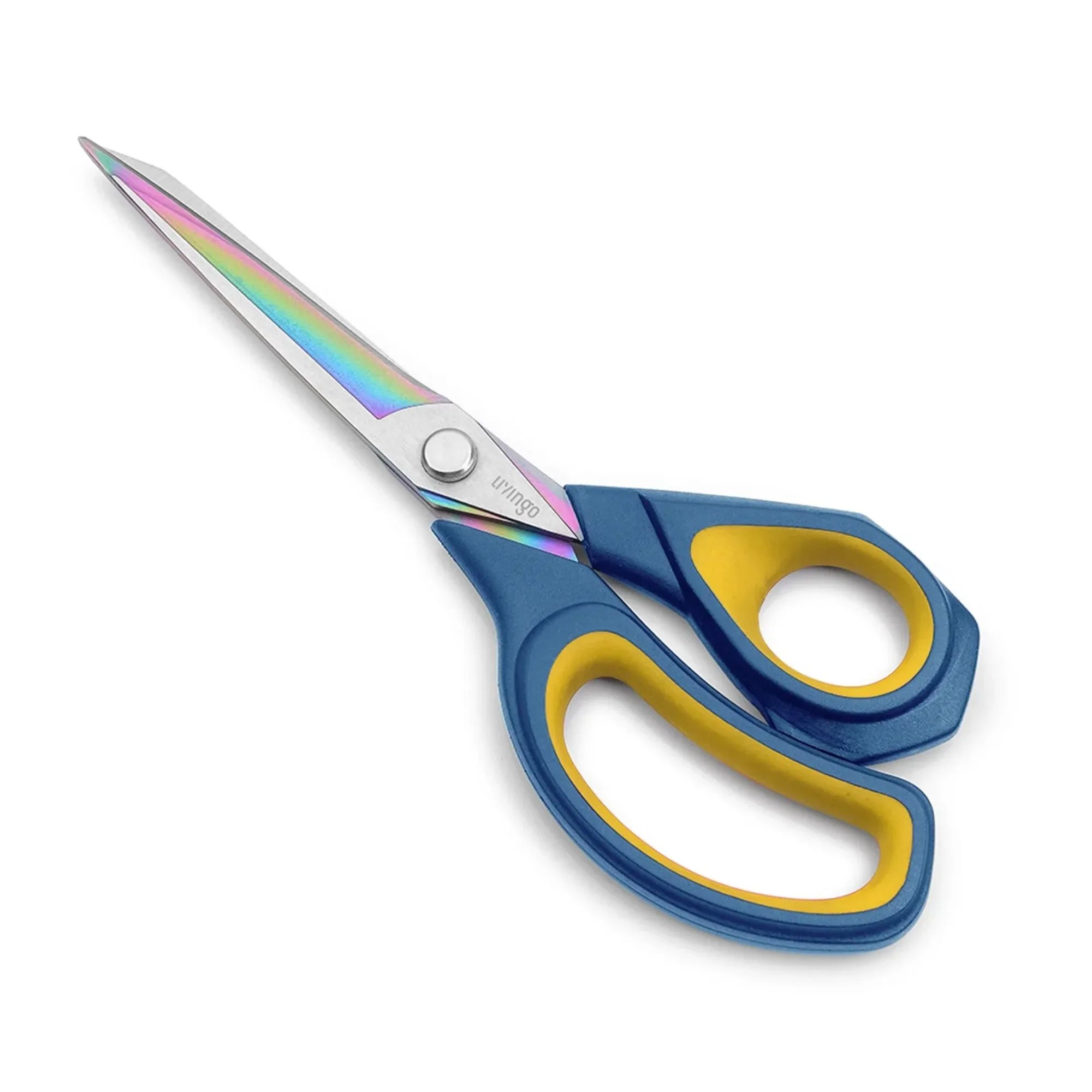 

LIVINGO Fabric Cutting Scissors, Sharp Titanium Heavy Duty Shears for Sewing, 8.5" Blue scissors stationery