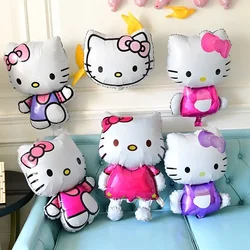 Воздушные шары Hello Kitty Sanrio, Мультяшные фольгированные аниме шары Kuromi Cinnamonroll, украшения для дня рождения, Детские Классические игрушки, воздушный подарок