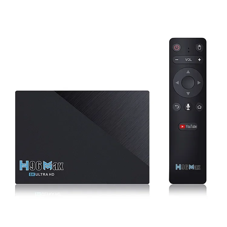 Manufacturer box tv Android 11 os 2.4G 5.8G Dual WIFI with BT 1000Mpbs lan port Ram 8GB TV box H96 max