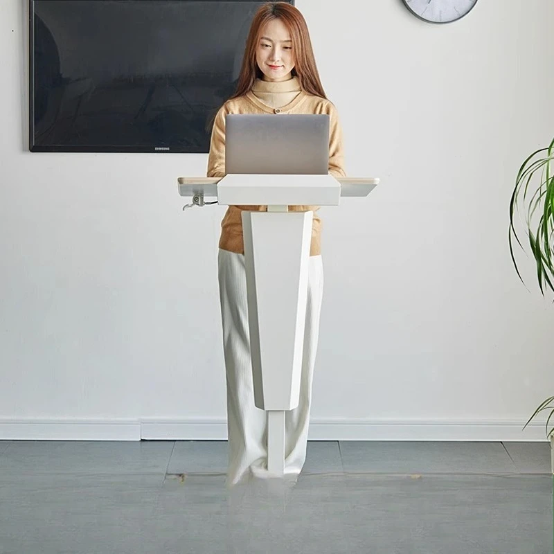 Lecture Desk Front Desk Reception Desk Training Room Small Podium Modern Simple Movable Lifting Table