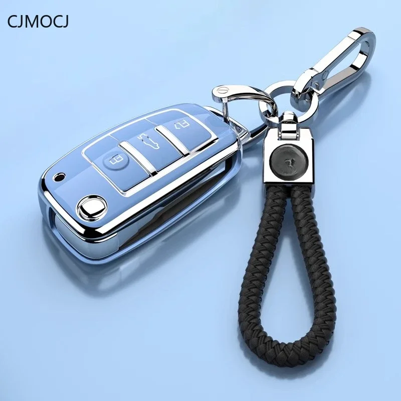 For Audi A6L 2005-2011 TPU Car Remote Key Case Cover Shell Keychain Accessories