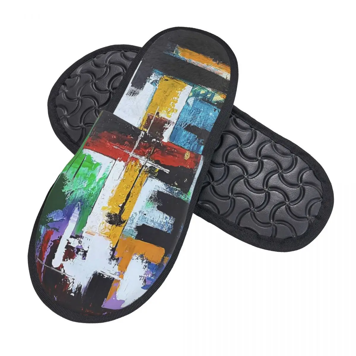 Custom Unsolvable Rubiks Cube House Slippers Women Soft Memory Foam Slip On Hotel Slipper Shoes