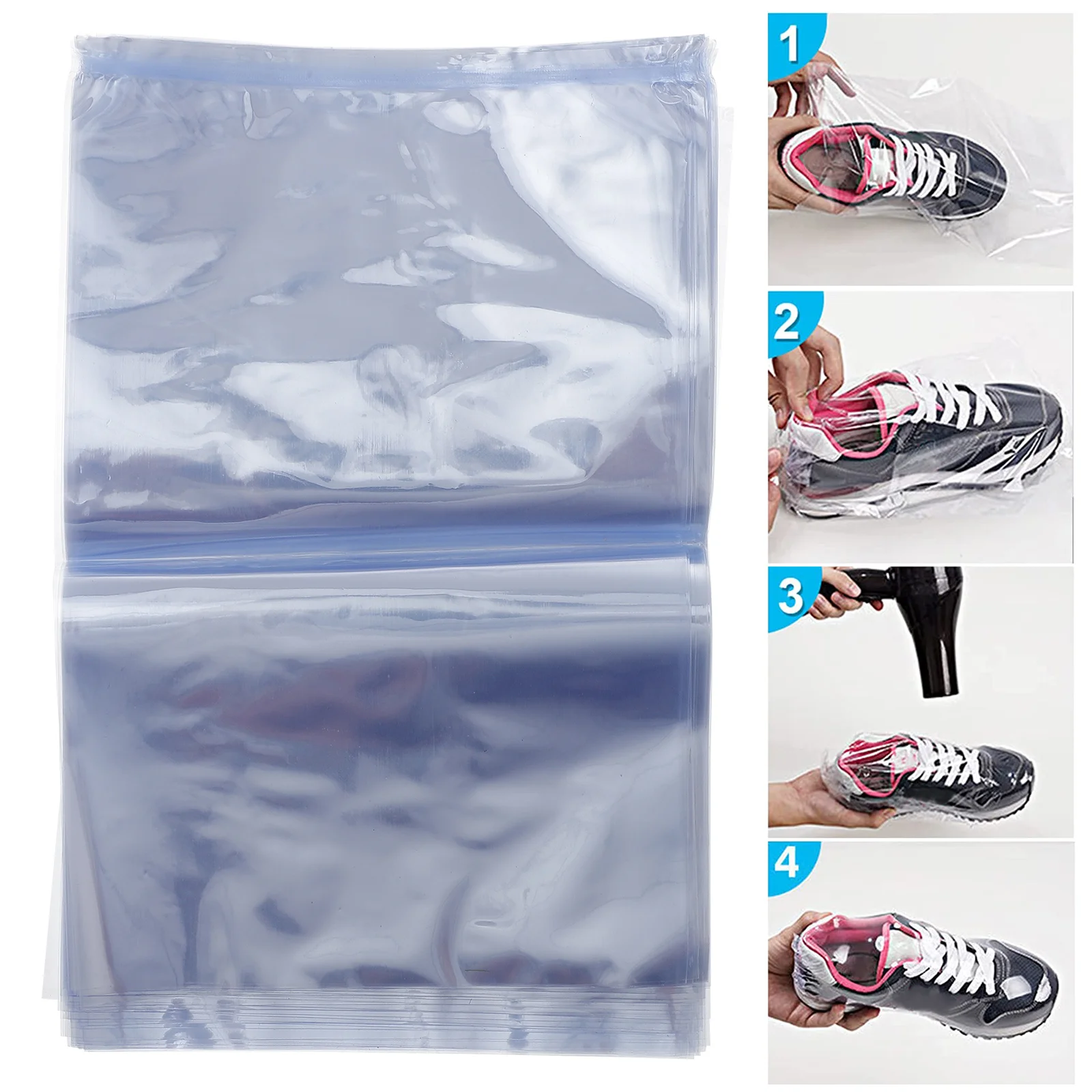 100 PCS PVC Shrink Wrap Bags for Soaps Bottles Bath Packaging Gift Baskets (10 x 15cm) shrink film bags