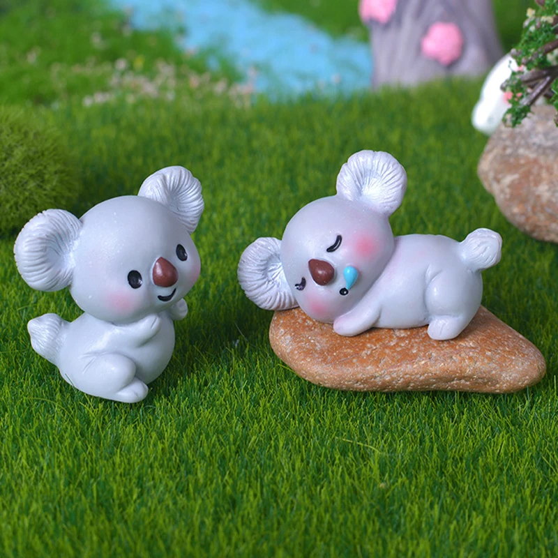 Figurinhas de Animais Koala em Miniatura Kawaii, Micro Paisagem, Bonecas Modelo, Ornamentos para Decoração, Decoração de Bonecas, Presente