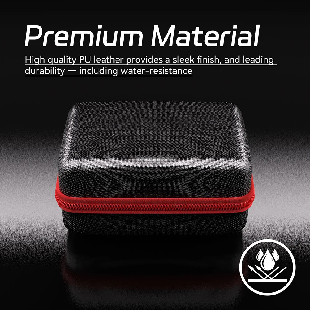 

Водонепроницаемая сумка из EVA для хранения и переноски OBD2-сканеров и тестеров автомобильных аккумуляторов с гладкой красной молнией и легкой рамкой