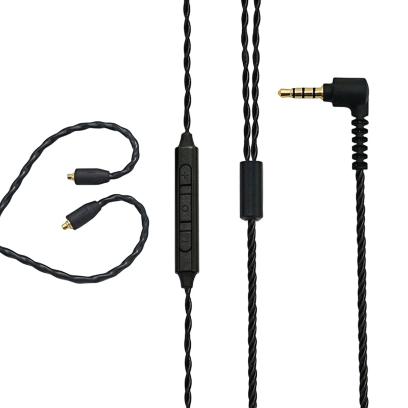 NEW 3.5mm plug Jack MMCX Earphone Cable with Mic Replacement for Shure SE215 SE535 SE846 SE425 SE315 UE900 Earphone audio cable