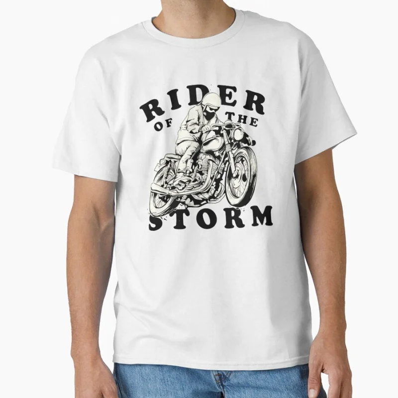

Rider of the Storm vintage cafe racer Funny road racer gift t shirt for Motocycle lover large size tops S-6XL mens clothing