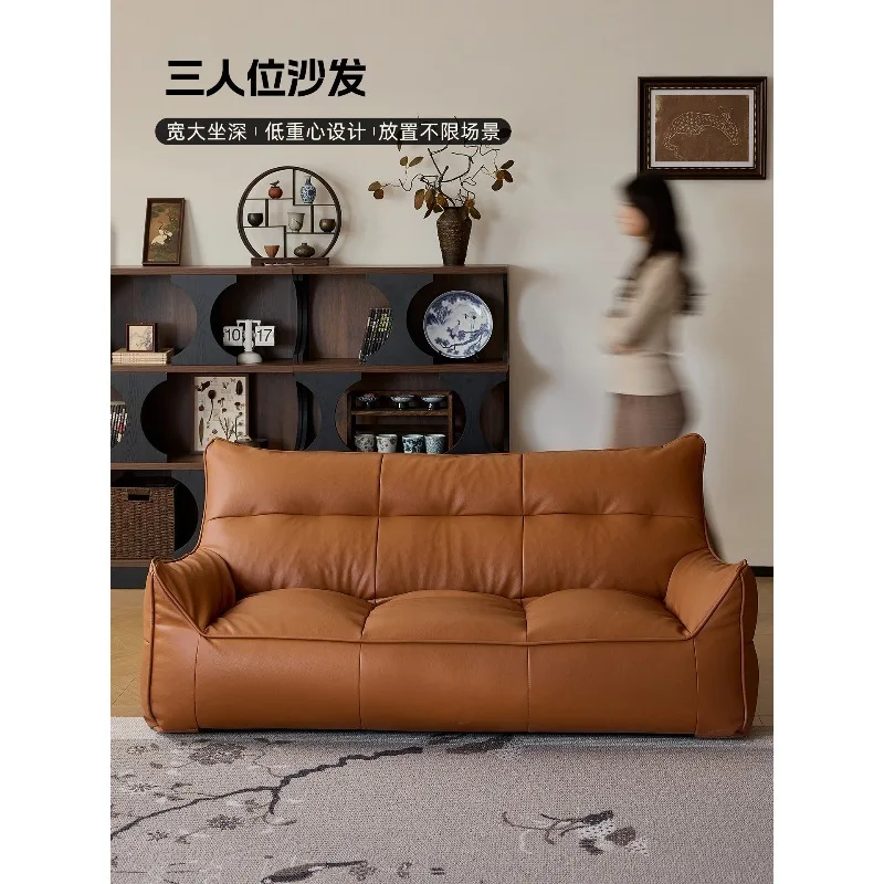 Ancient living room sofa chair retro style three-person sofa small apartment sofa