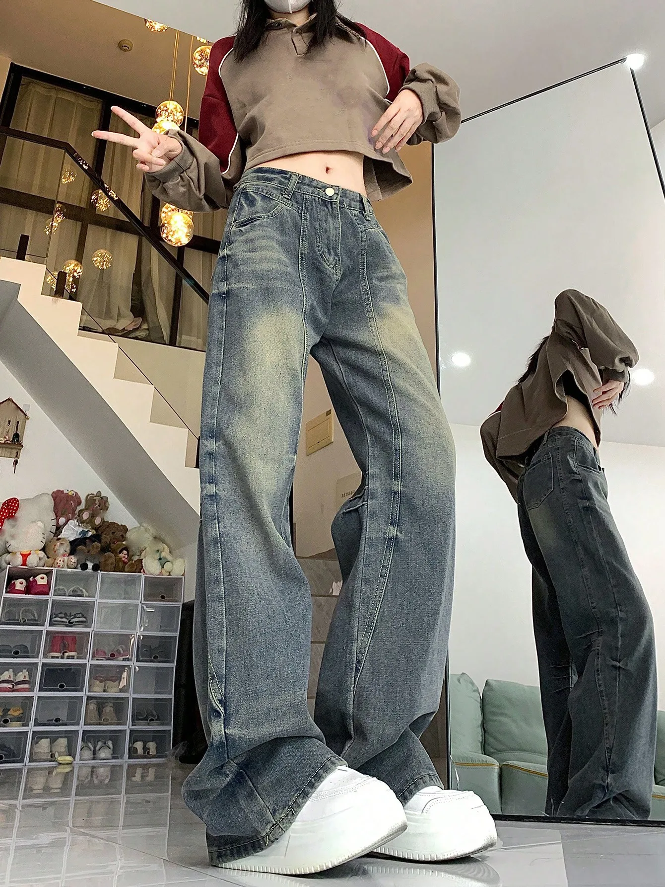 American Retro Niche Distressed Design Jeans 2024 New Women's Spring and Autum This Year's Popular Baguette Pants