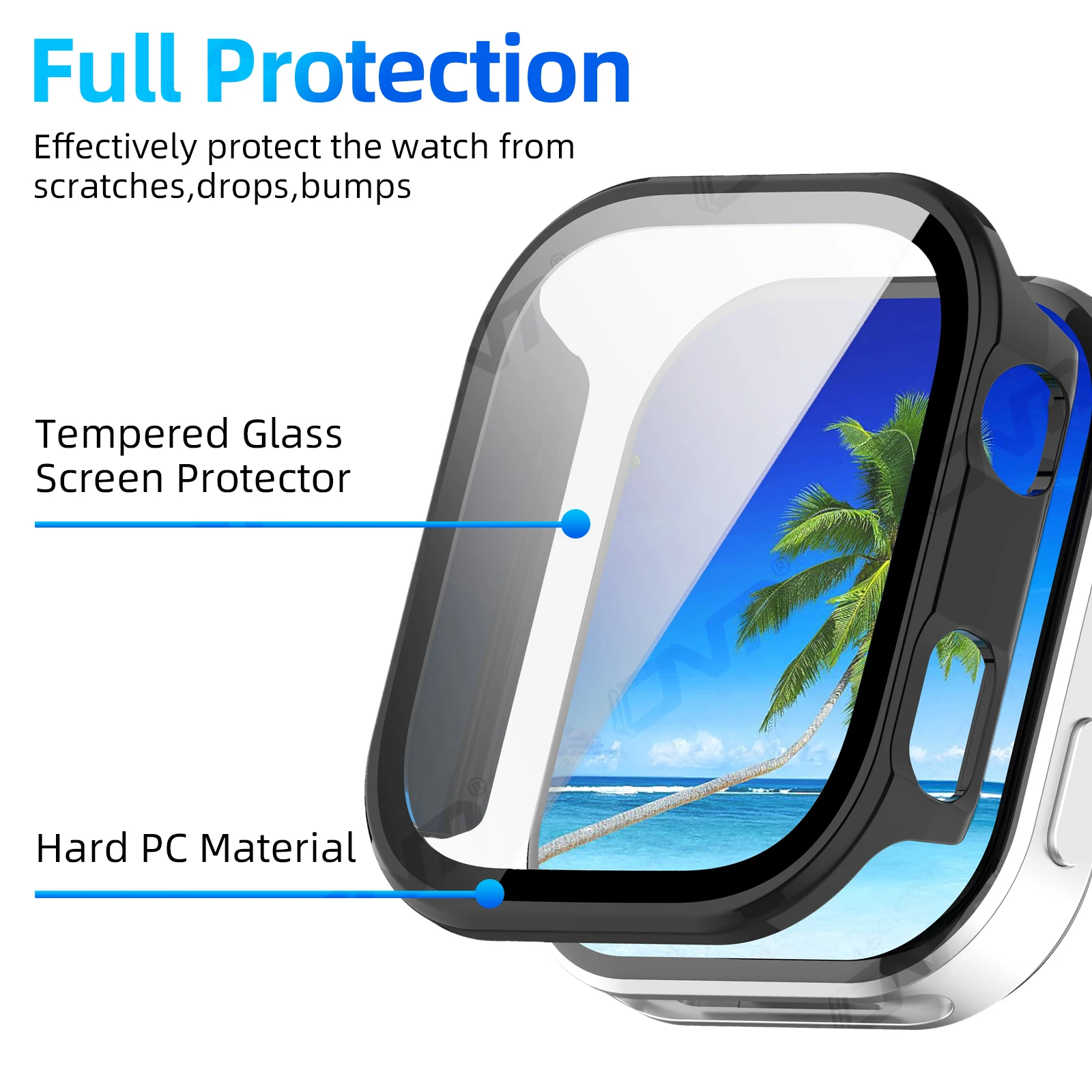 حافظة زجاجية + حافظة لساعة Xiaomi Redmi 6 واقي شاشة زجاجي مضاد للخدش وممتص حماية صلب لملحقات Redmi Watch6